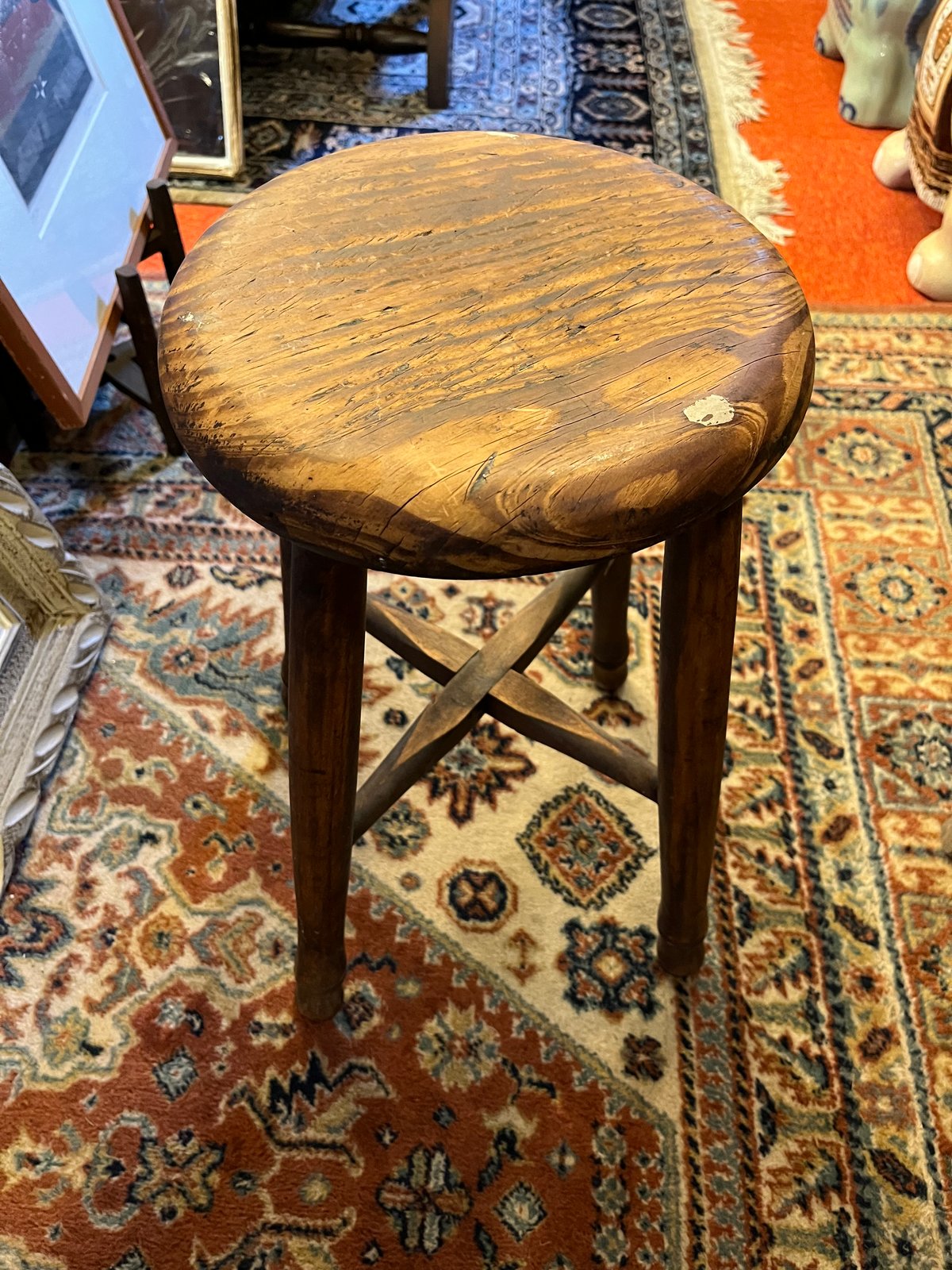 アンティーク丸椅子 アンティーク 木製 丸椅子 座椅子 | アンティーク家具と喫茶