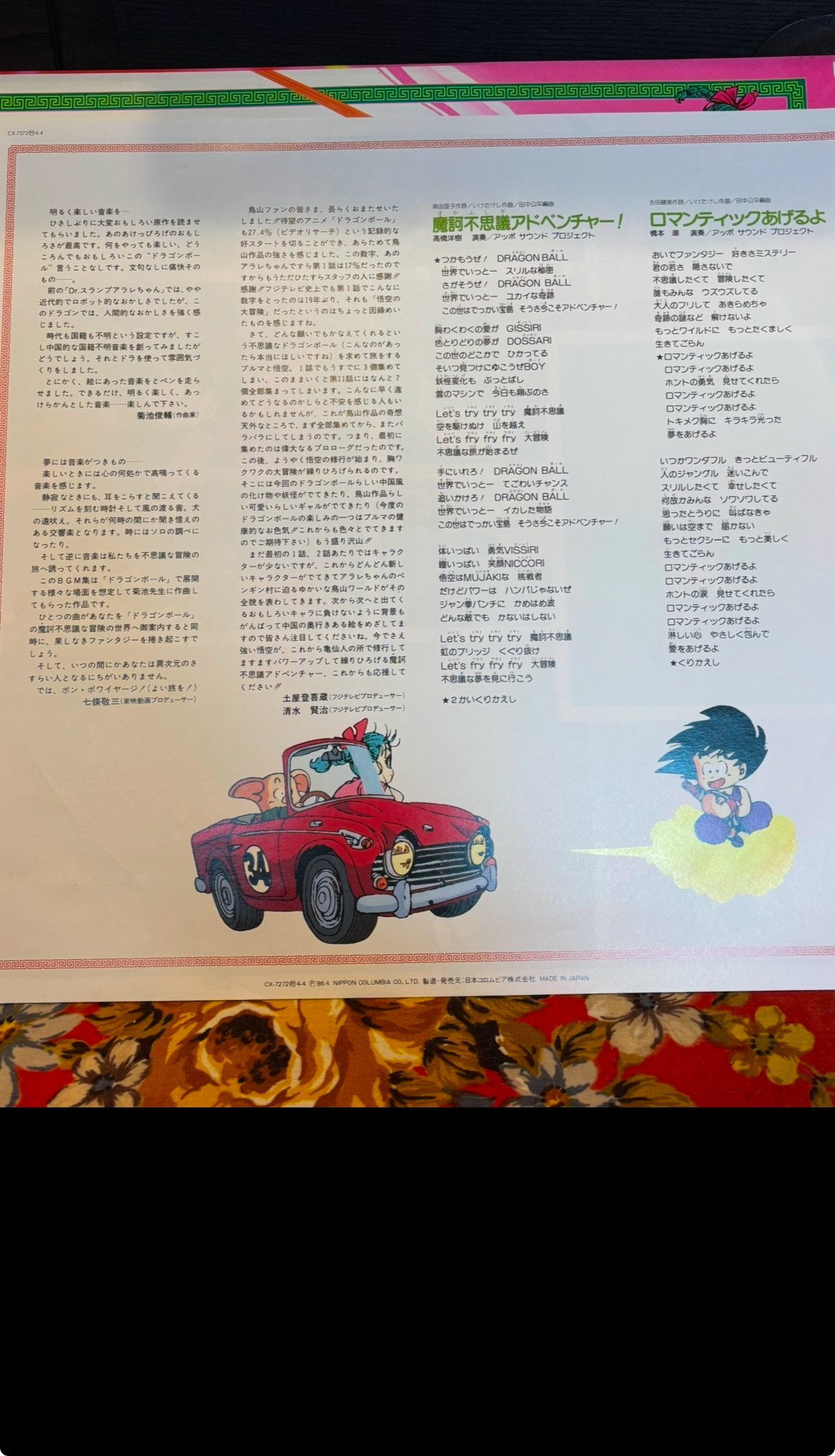 ドラゴンボール LP 音楽集［オリジナル帯付/菊池俊輔/CX-7272/1986年