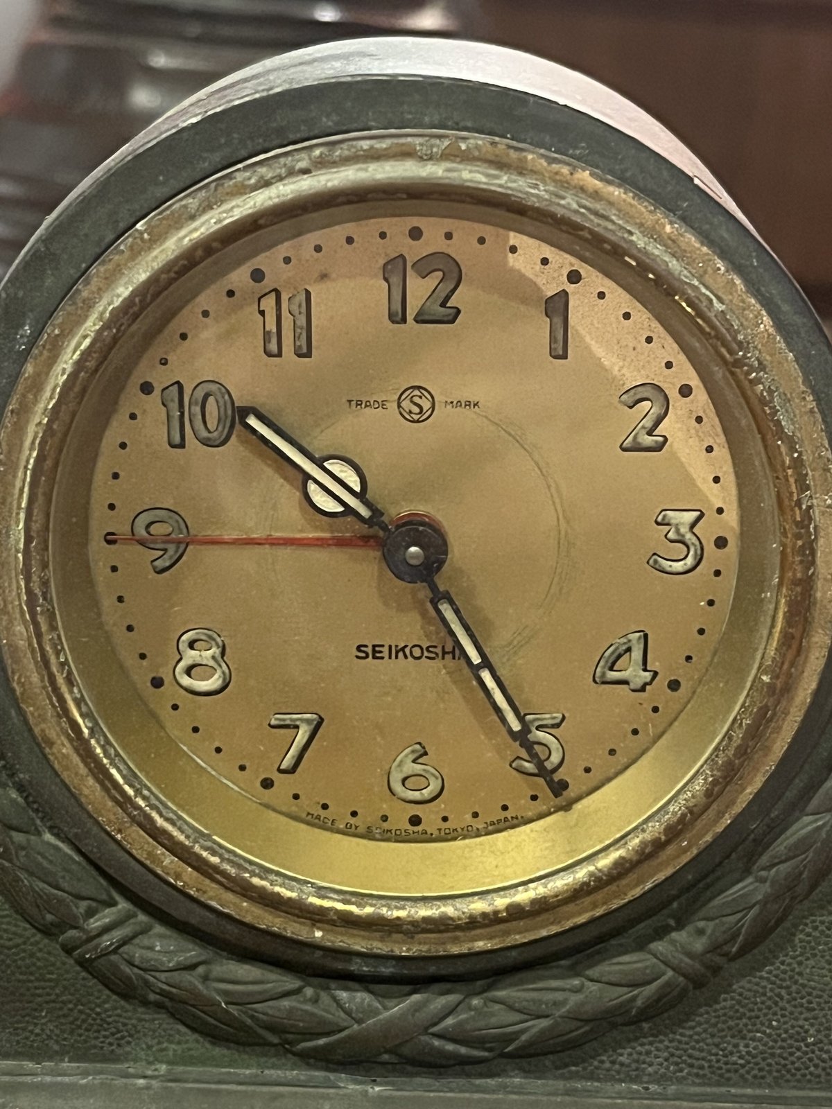 金属製精工舎の置き時計 （ジャンク品） | アンティーク家具と喫茶