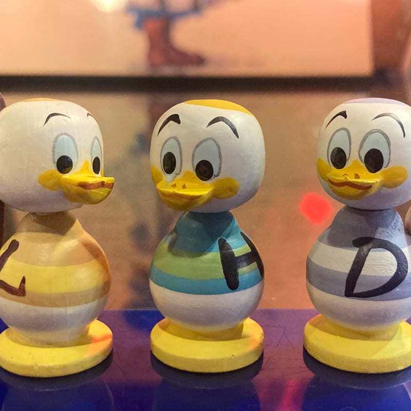 ディズニー ドナルドダック一家 木製こけし 6点セット | アンティーク