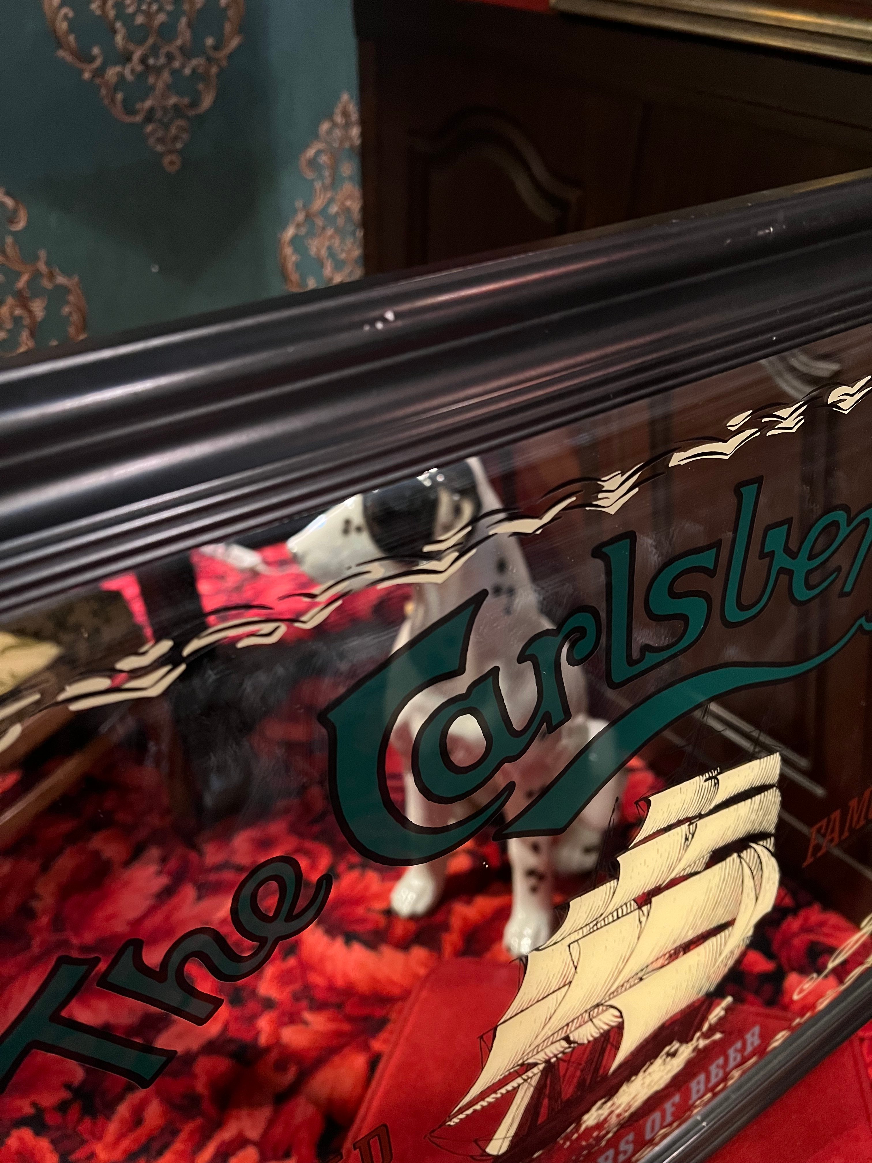 Carlsberg Draft ミラーサイン デンマーク製 carlsberg Draft カールスバーグドラフト パブミラー | アンティーク