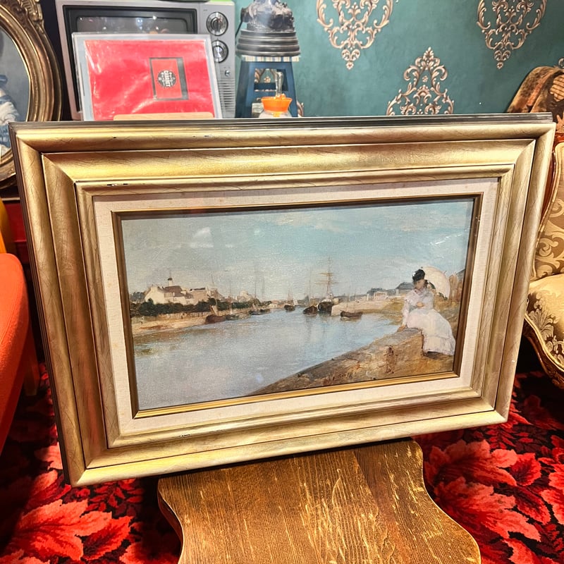 ベルト•モリゾ「ロリアンの港」複製画 | アンティーク家具と喫茶