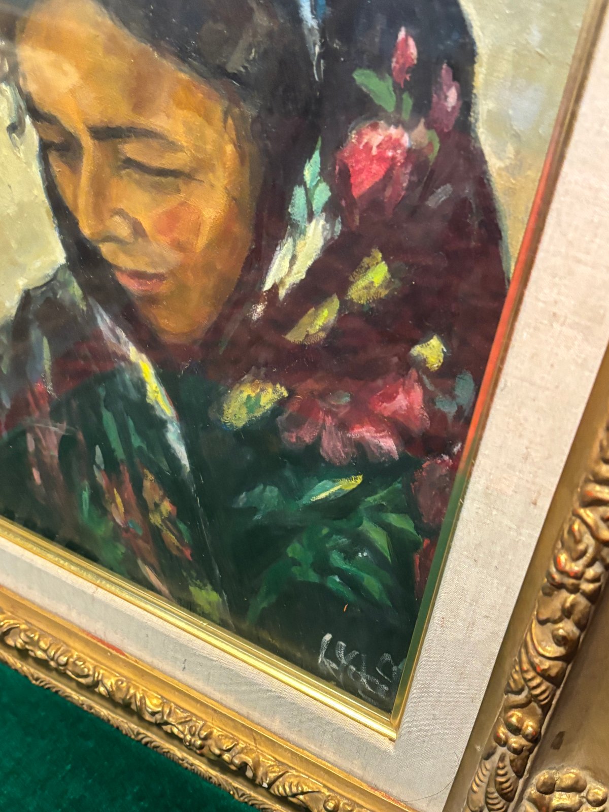 女性の肖像画 高級額縁 画家不明 | アンティーク家具と喫茶キャバレー