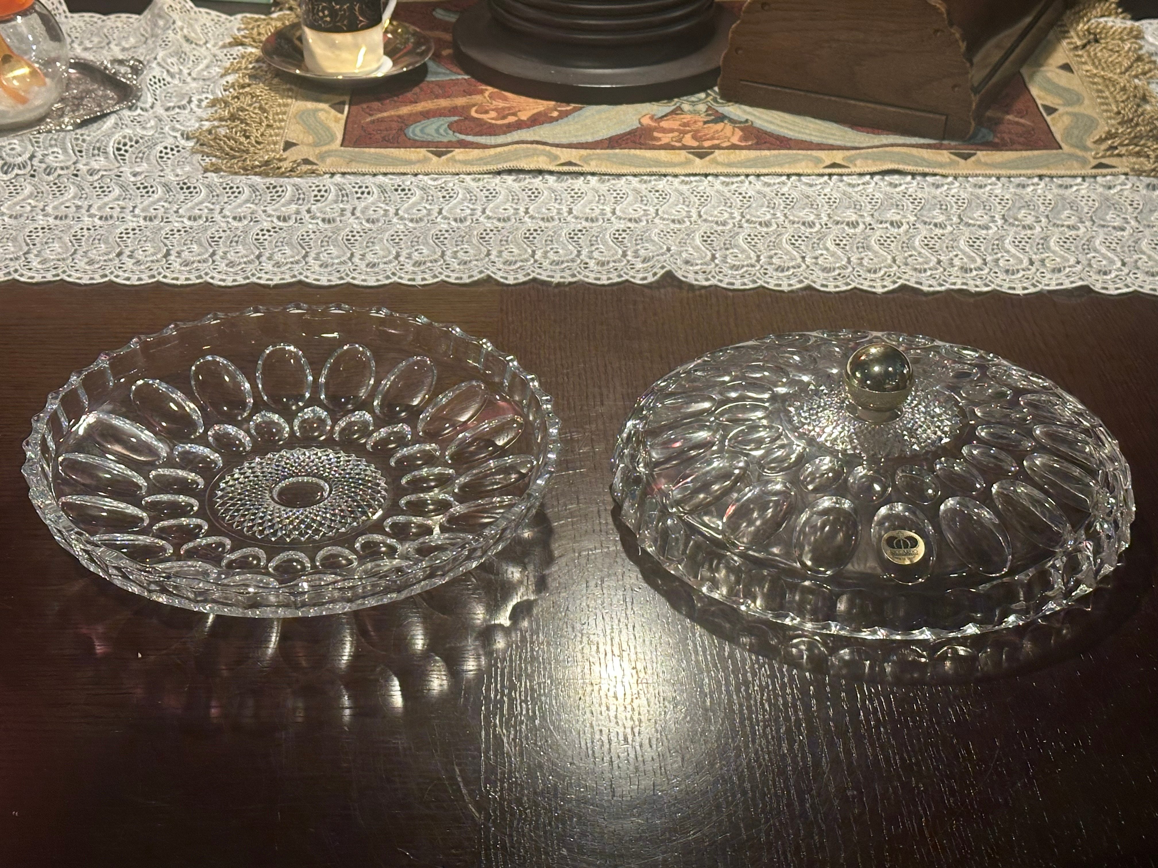 ガラス製 数十年前のお宝品　骨董品　曽我ガラス（株）　キャニスターの栞 昭和レトロ 曽我ガラス マリエール キャニスター 浅型 | アンティーク