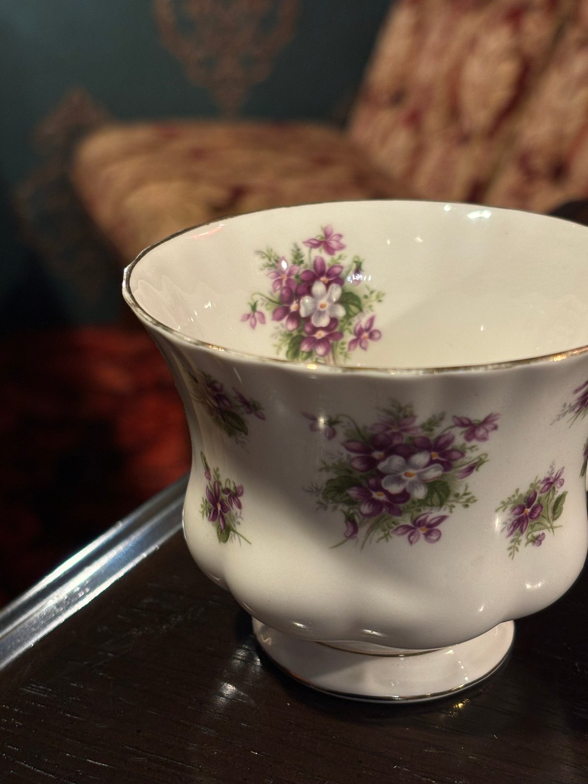 ROYAL ALBERT 廃盤 バイオレッタ カップ＆ソーサー 金彩 2客セット