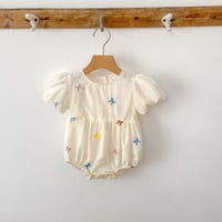 カラフルリボン刺繍ロンパース