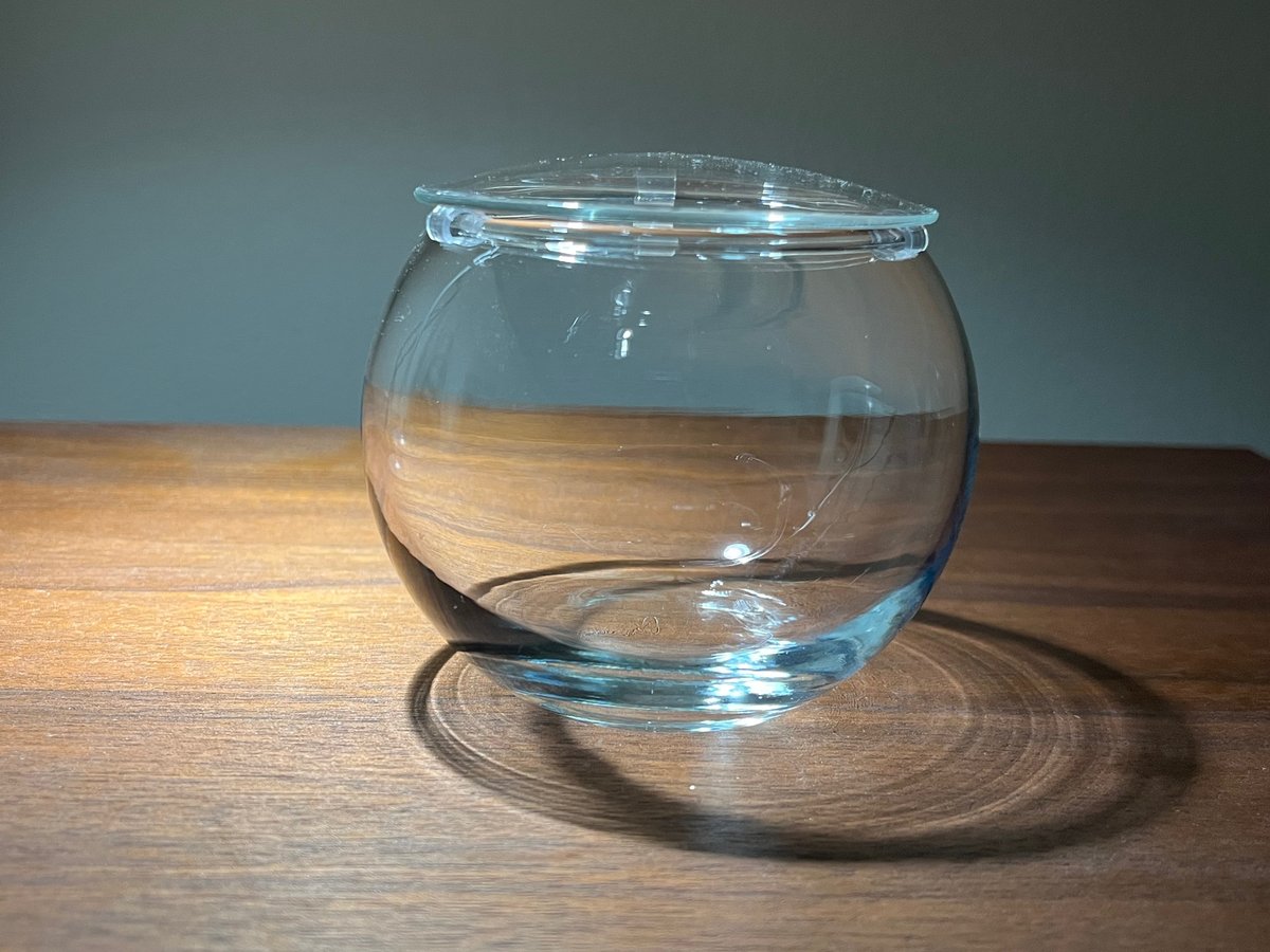 カットガラス 球形 ガラス製品 約10cm ボール型ガラス容器（SMサイズ／10㎝） | 苔えくぼ～こもれびの森から