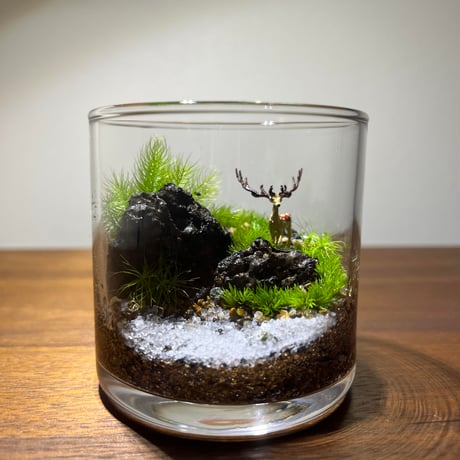手のひらサイズの苔テラリウム（大角牡鹿・スタンダードカラー）