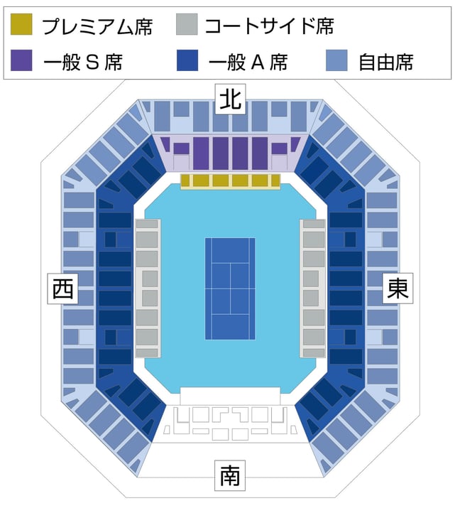 第81回天皇賜杯・皇后賜杯 全日本ソフトテニス選手権大会 座席エリア図