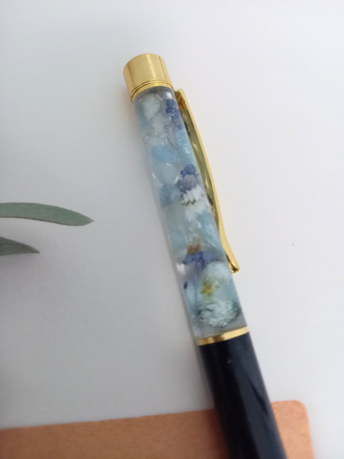N103 / 天然石 カスタムボールペン アクアマリン N103 / 天然石 カスタムボールペン アクアマリン