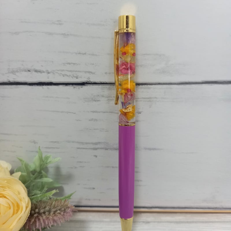 Purple*ハーバリウムのボールペン | Mimika_flower STORE