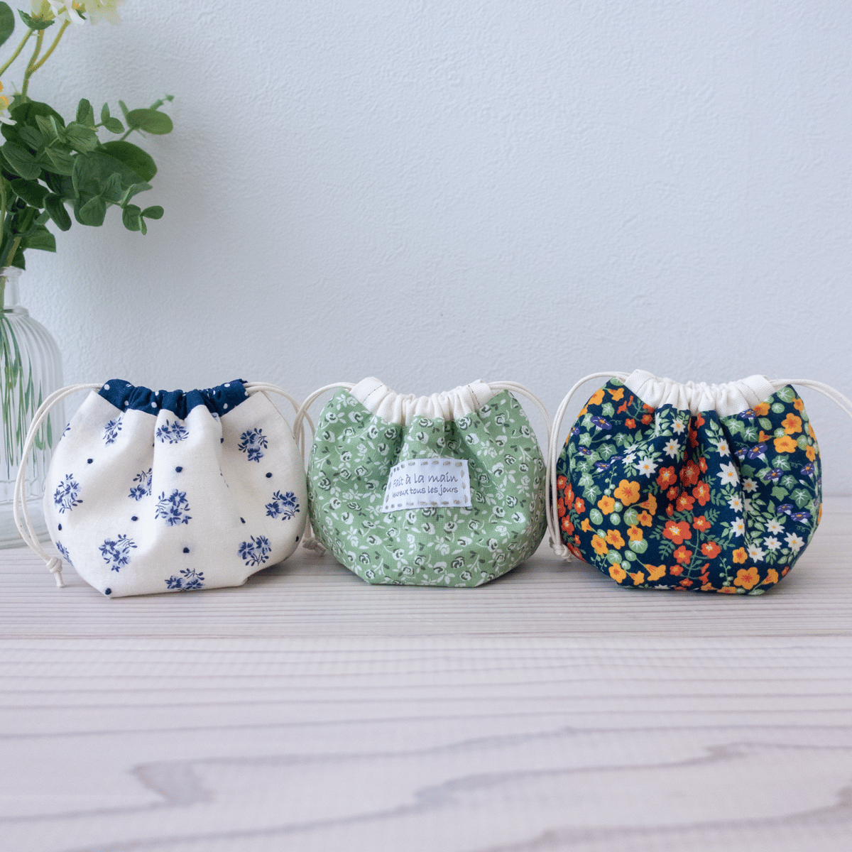 Bag Pattern, Digital Download【A4】Round Drawstri...