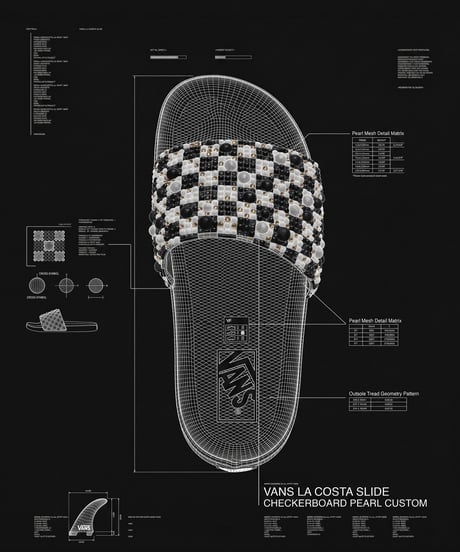 CHECKERED PEARL SLIDE.