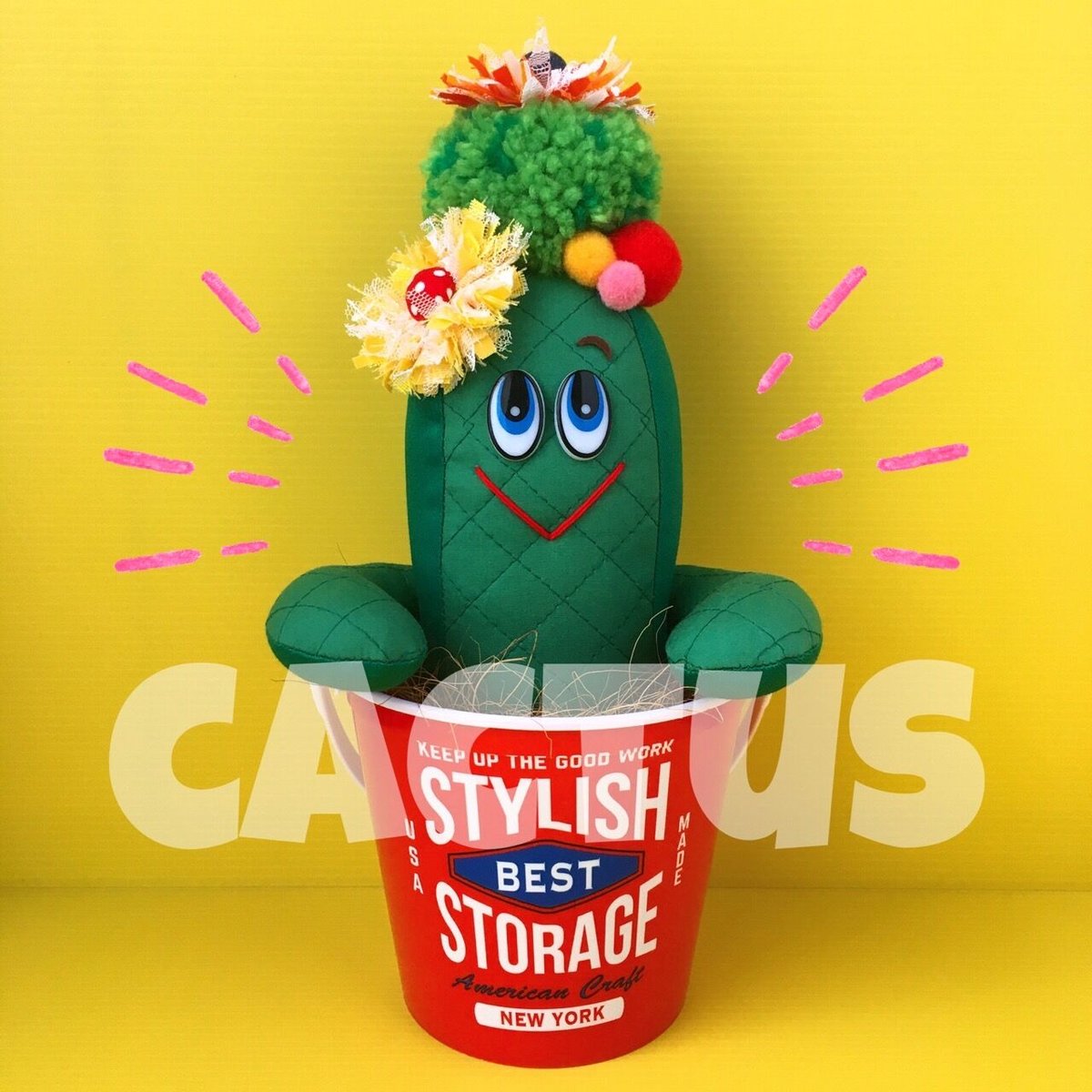 t*o様 ☘️お盆イベント☘️1239 【コロコロ　フサフサキレイピンク】クリス カラフルポップなサボちゃん | bigfish TOYS