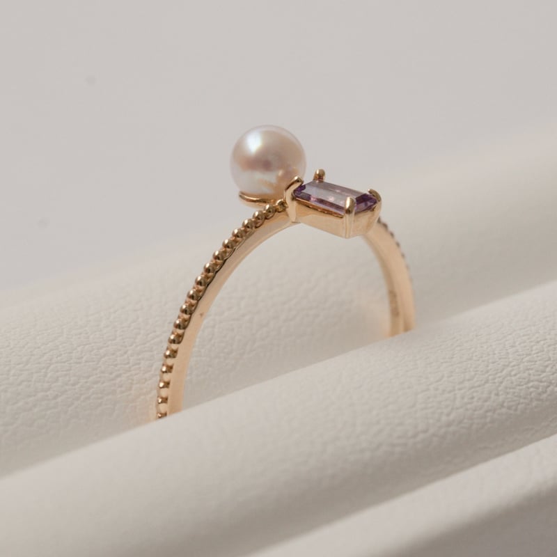 パール&アメシストリング | EMILIVRER jewelry shop パール&アメシストリング | EMILIVRER jewelry shop