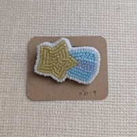 【うさ0824】ビーズ刺繍ブローチ「流れ星」