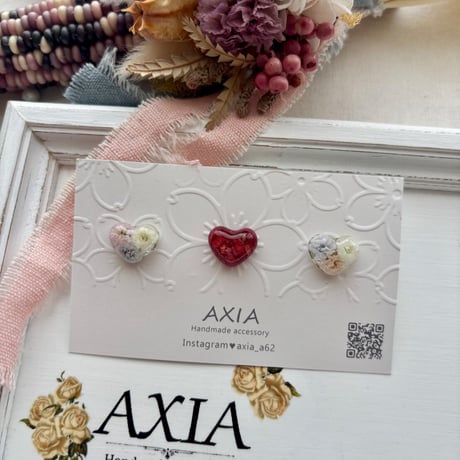 【AXAP399】ハートのひとつぶピアス3個セット(サージカルステンレス）