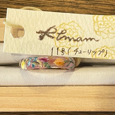 【RIM0086】手描きリング11号(チューリップ)