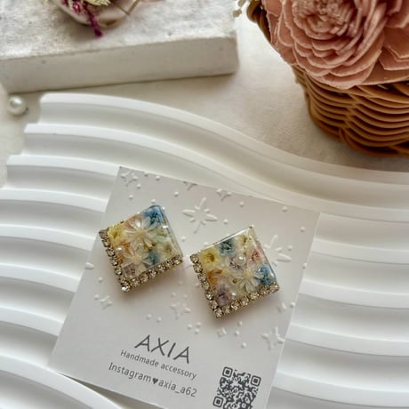 【AXAP383】菱形ピアス