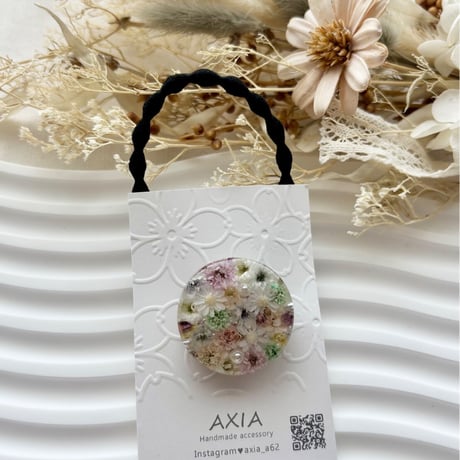 【AXAG393】かすみ草とスターフラワーミニヘアゴム