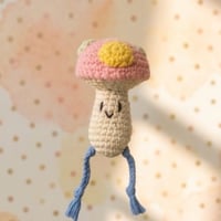 【荒画0346】わんちゃん玩具（ワタのみ）コットン
きのこ（ピンク水玉）