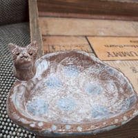 【ハル0290】ねこ皿　茶