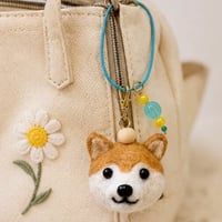 【荒画0157】キーホルダー 柴犬