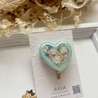 【AXAP360】ハート型ポニーフック　ミントグリーン