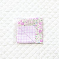 【ぷりJ  92】ガーゼハンカチ　小花　　ラベンダー