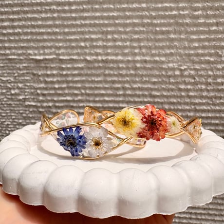 【小物0057】お花バングル　青
