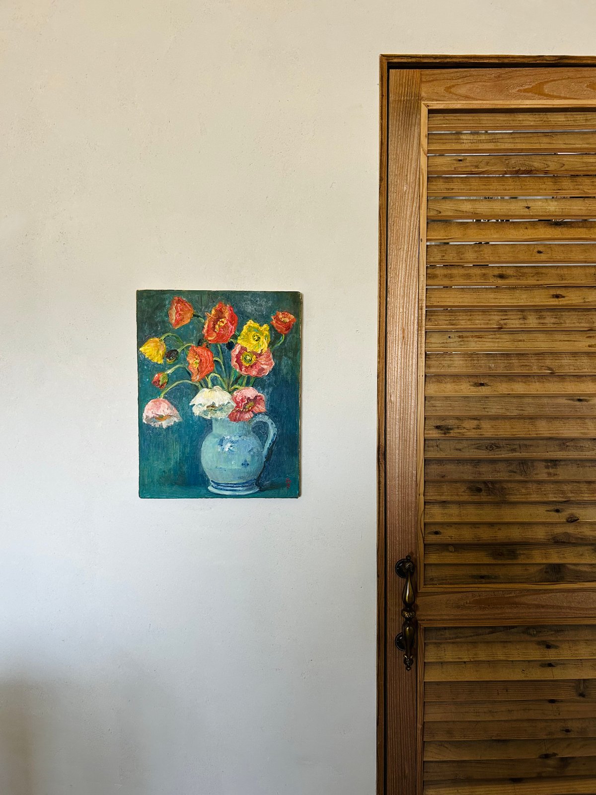 ポピーの花/静物画/油絵/アート | 骨董・アンティークの ポピーの花/静物画/油絵/アート | 骨董・アンティークの