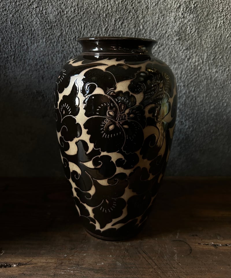 砥部焼の花器/竹山窯/飾り壺/花瓶/インテリア | 骨董・アンティークの