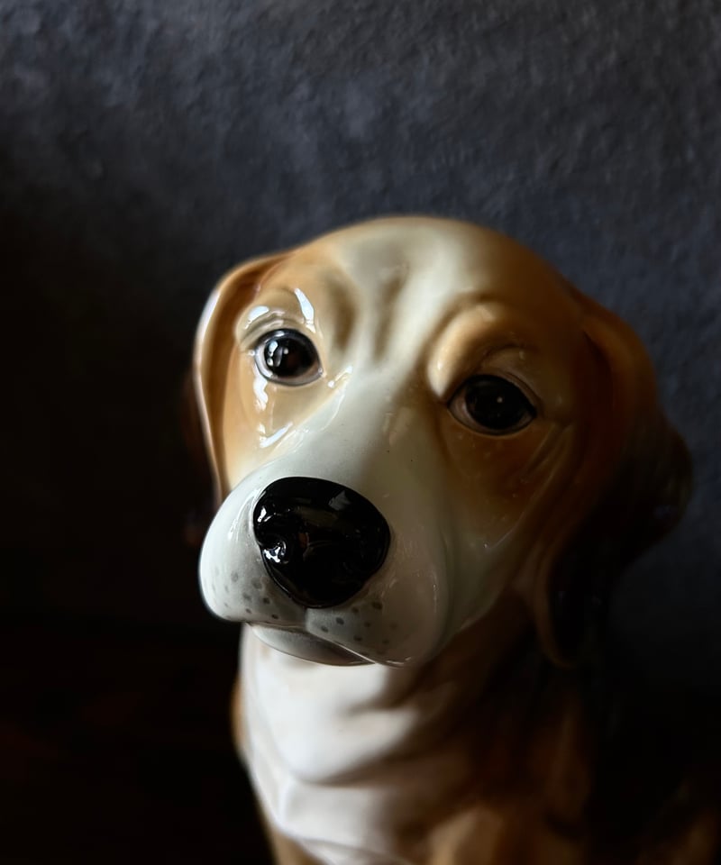 ビーグル犬 / 陶器置物 / 加藤工芸 / 手描き彩色 / ヴィンテージ