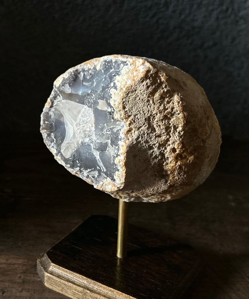 メノウ/アゲート/青/鉱物/台座 | 骨董・アンティークのオンライン