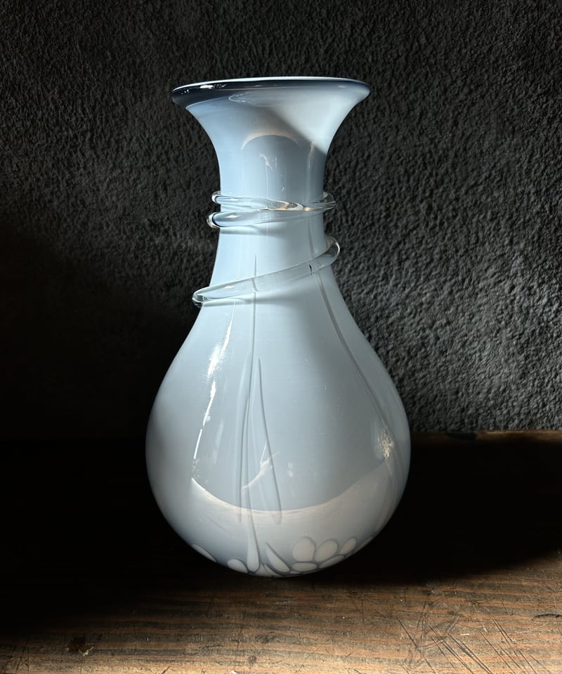 フワラーベースA/カメイガラス/水色/レトロ | 骨董 フワラーベースA/カメイガラス/水色/レトロ | 骨董