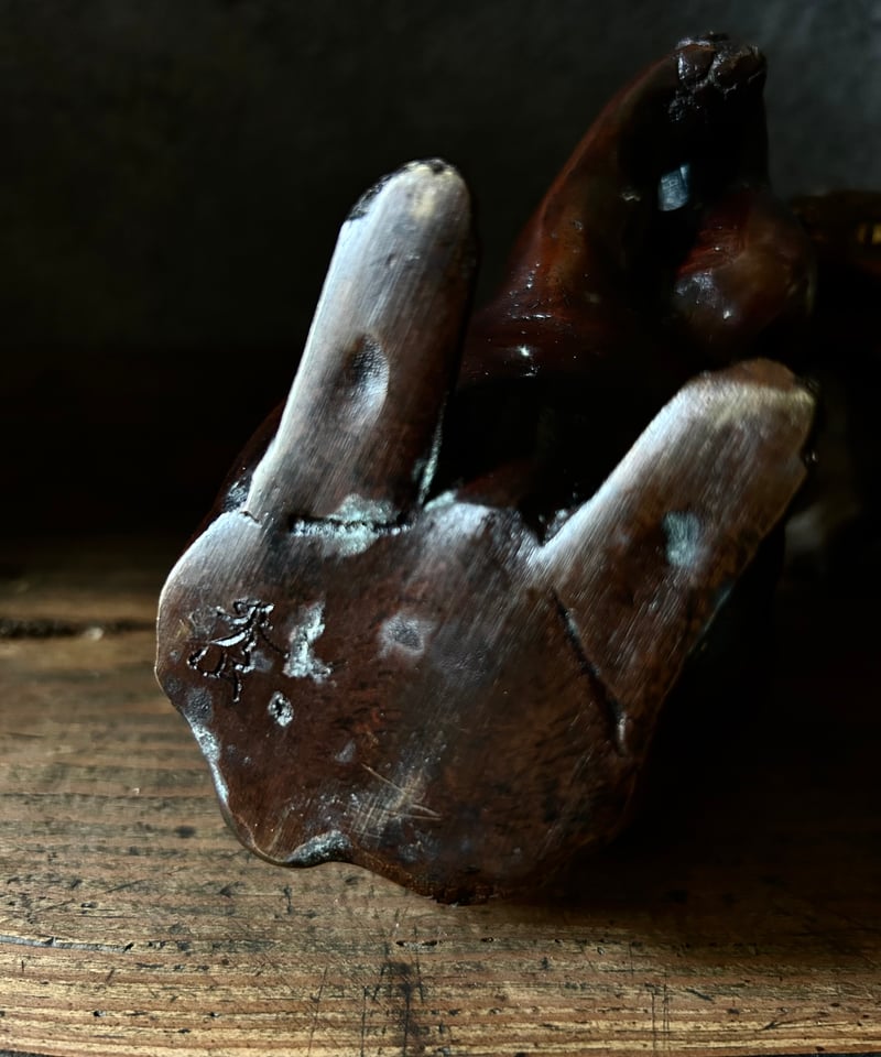 鋳物製のウサギ/小豆色/骨董 | 骨董・アンティークのオンライン 