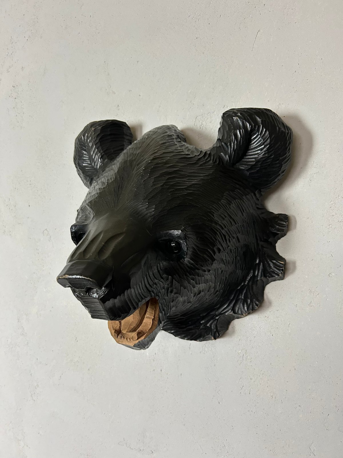 木彫り 熊 顔 壁掛け アイヌ オブジェ ヴィンテージ 【公式通販】