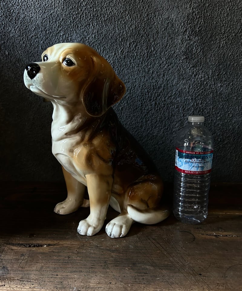 ビンテージ 犬 銅製 ドイツ 置物 インテリア 工芸品 美術品 ビーグル犬 / 陶器置物 / 加藤工芸 / 手描き彩色 / ヴィンテージ
