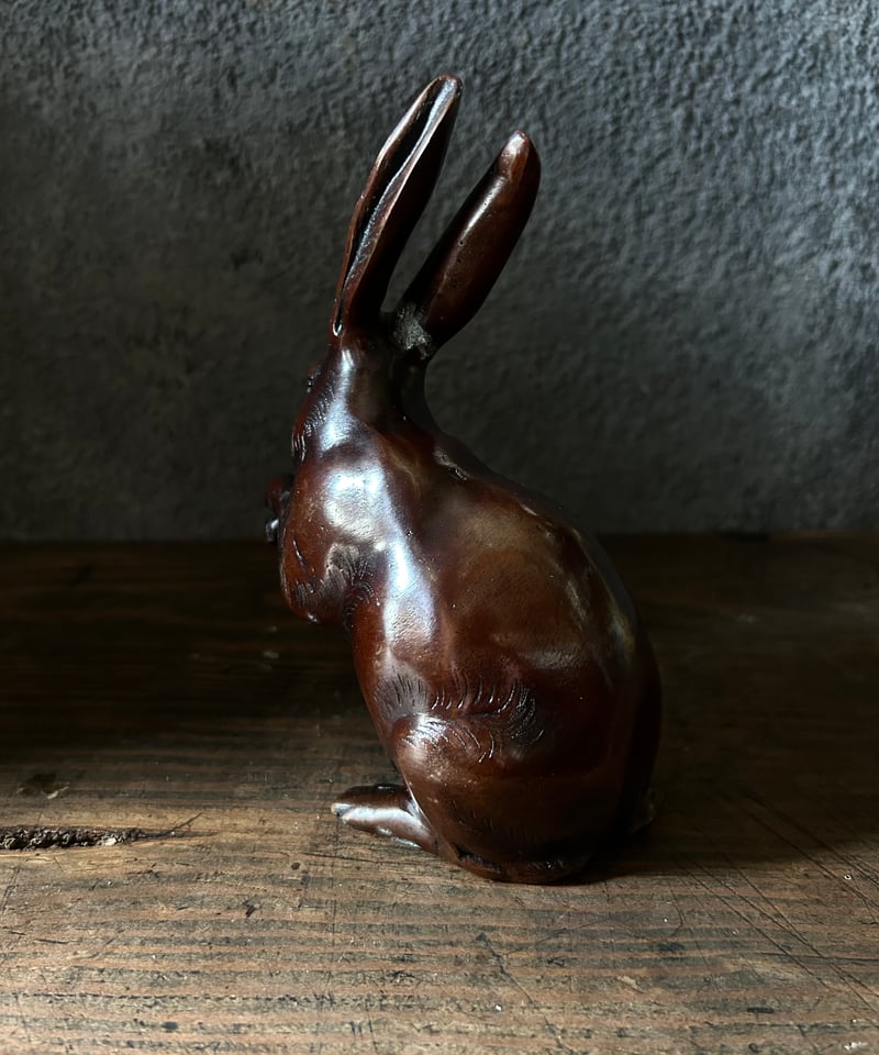 鋳物製のウサギ/小豆色/骨董 | 骨董・アンティークのオンライン