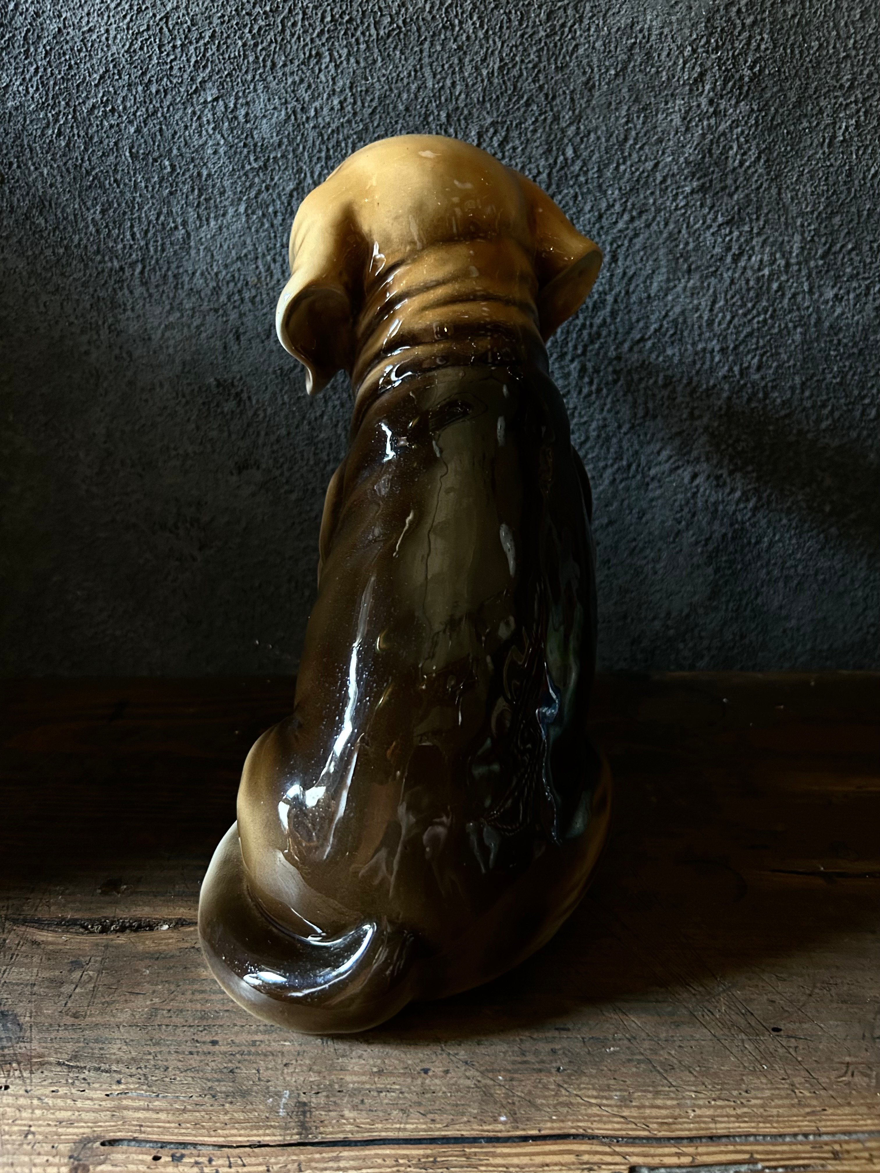 犬の陶器置物 2体セット バスケット付き　ビーグル犬　加藤工芸 original