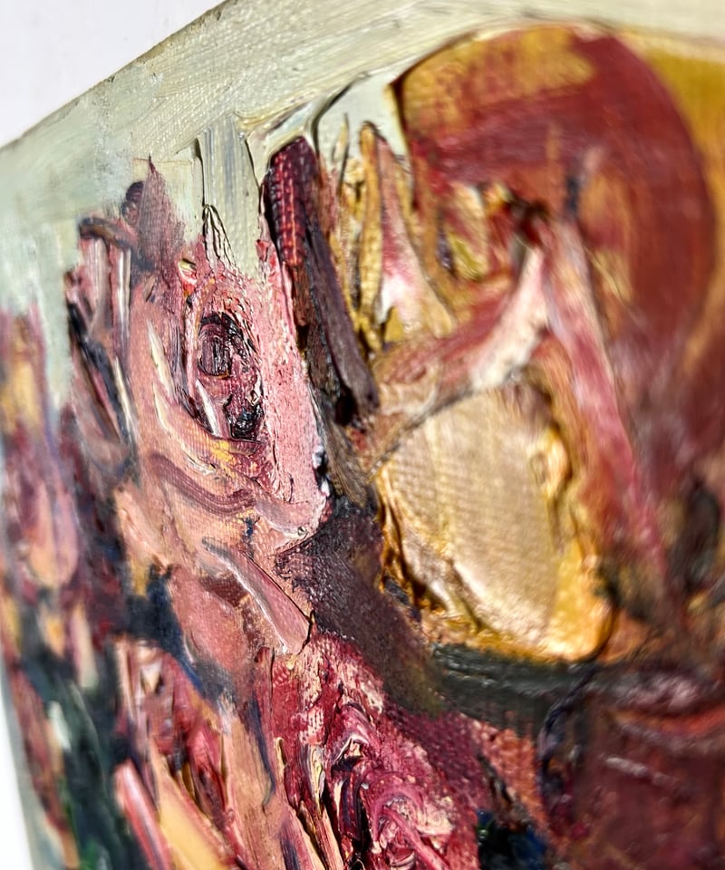 バラの油絵/岡本由郎/静物画/アート | 骨董・アンティークの