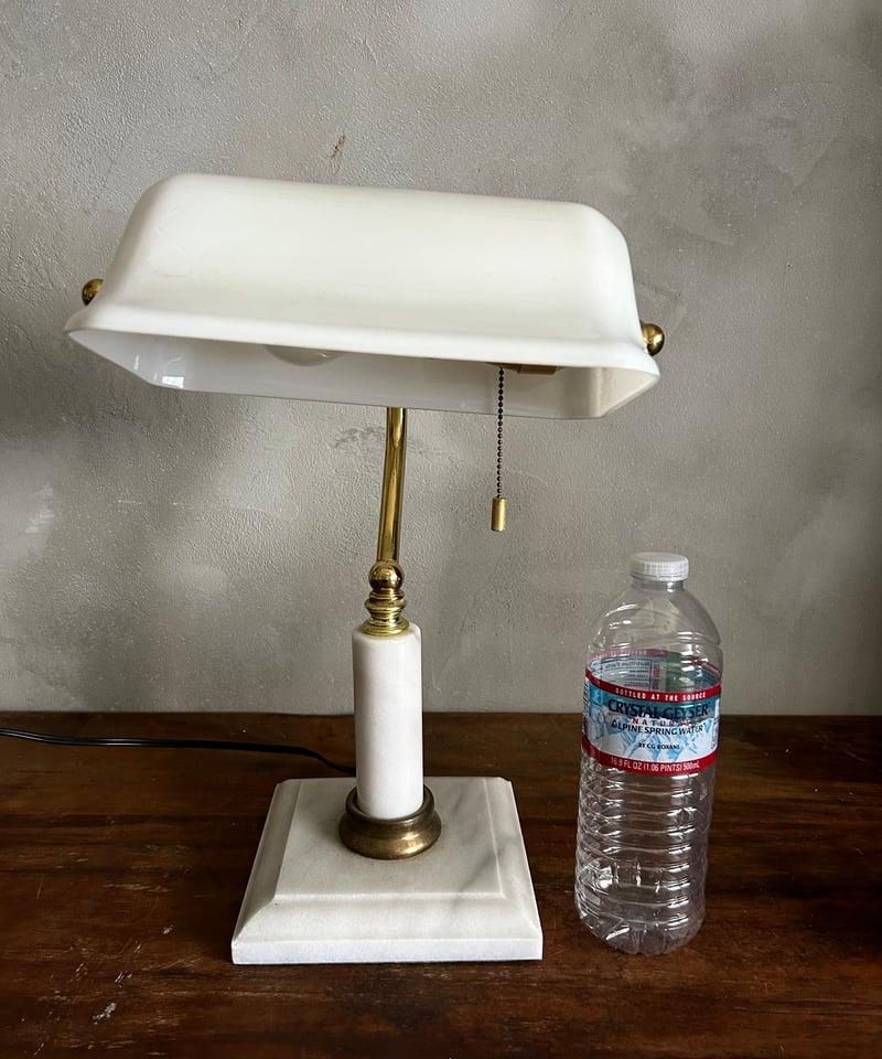 ヴィンテージランプ ホーロー シェード デスクランプ 卓上照明 バンカーズライト バンカーズランプ グリーン ガラス シェード デスクランプ ガラス