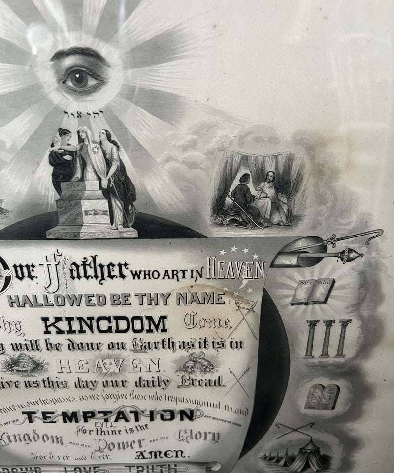 教会アートポスター/ビンテージ額/インテリア | 骨董・アンティークの