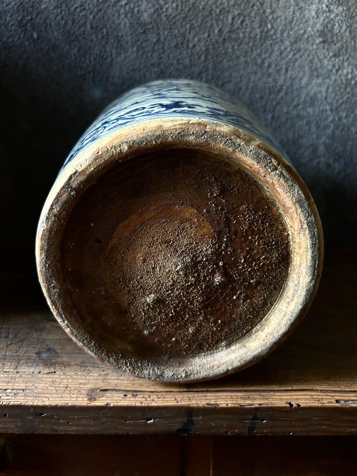 和骨董 青銅花瓶 美しい緑青 朝顔/蔦葉紋 竹象手付き花器 花入れ