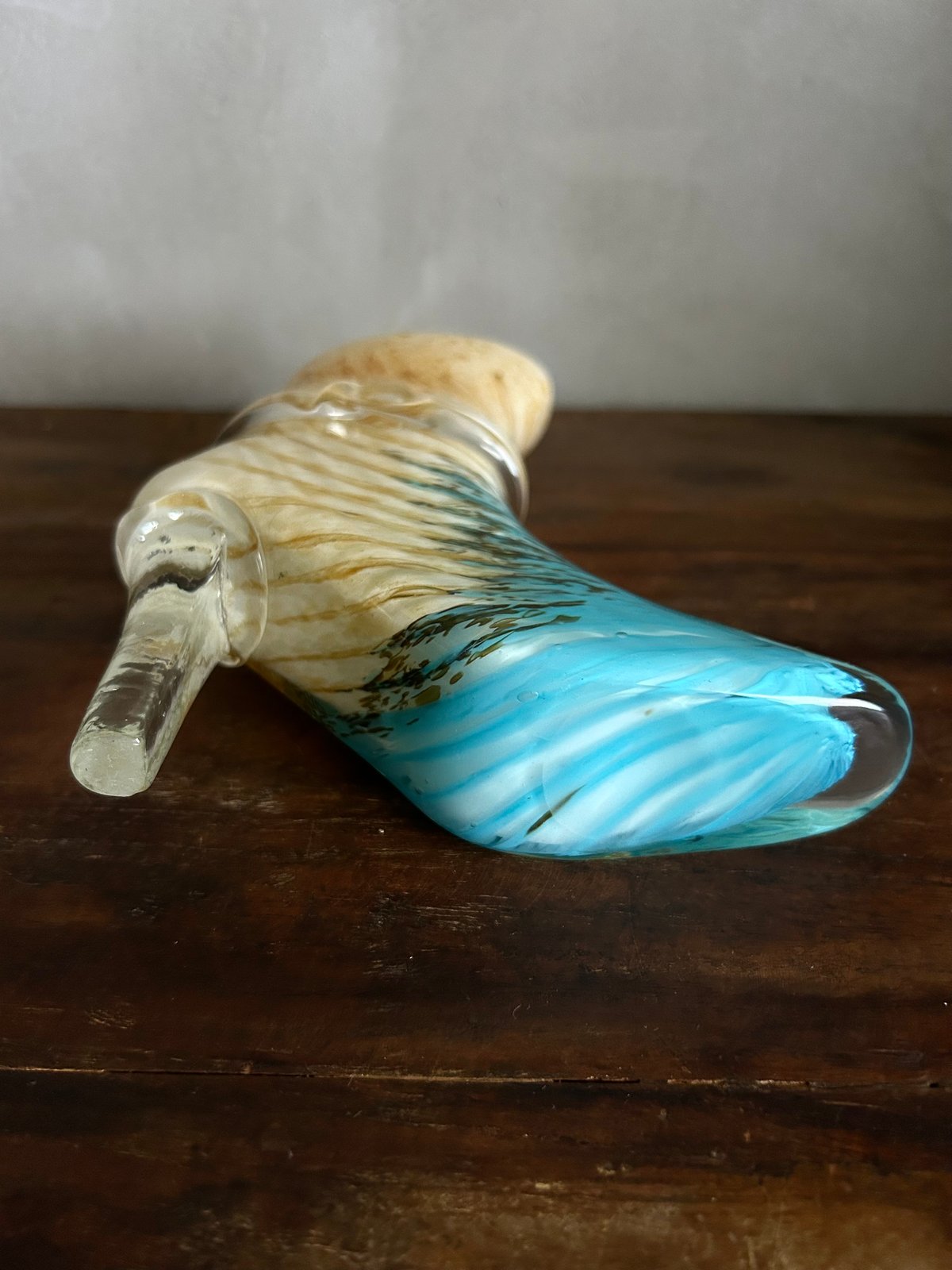 ブーツデザイン　フラワーベース　ビンテージ ブーツのフラワーベース/ガラス/アンティーク/花瓶 | 骨董