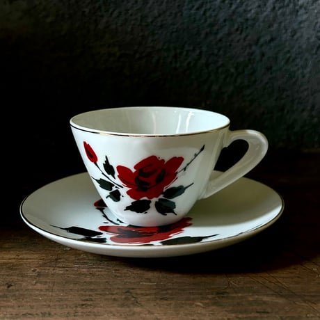 コーヒーカップ/昭和レトロ/バラ/手描き風/ヴィンテージ/Jyoto