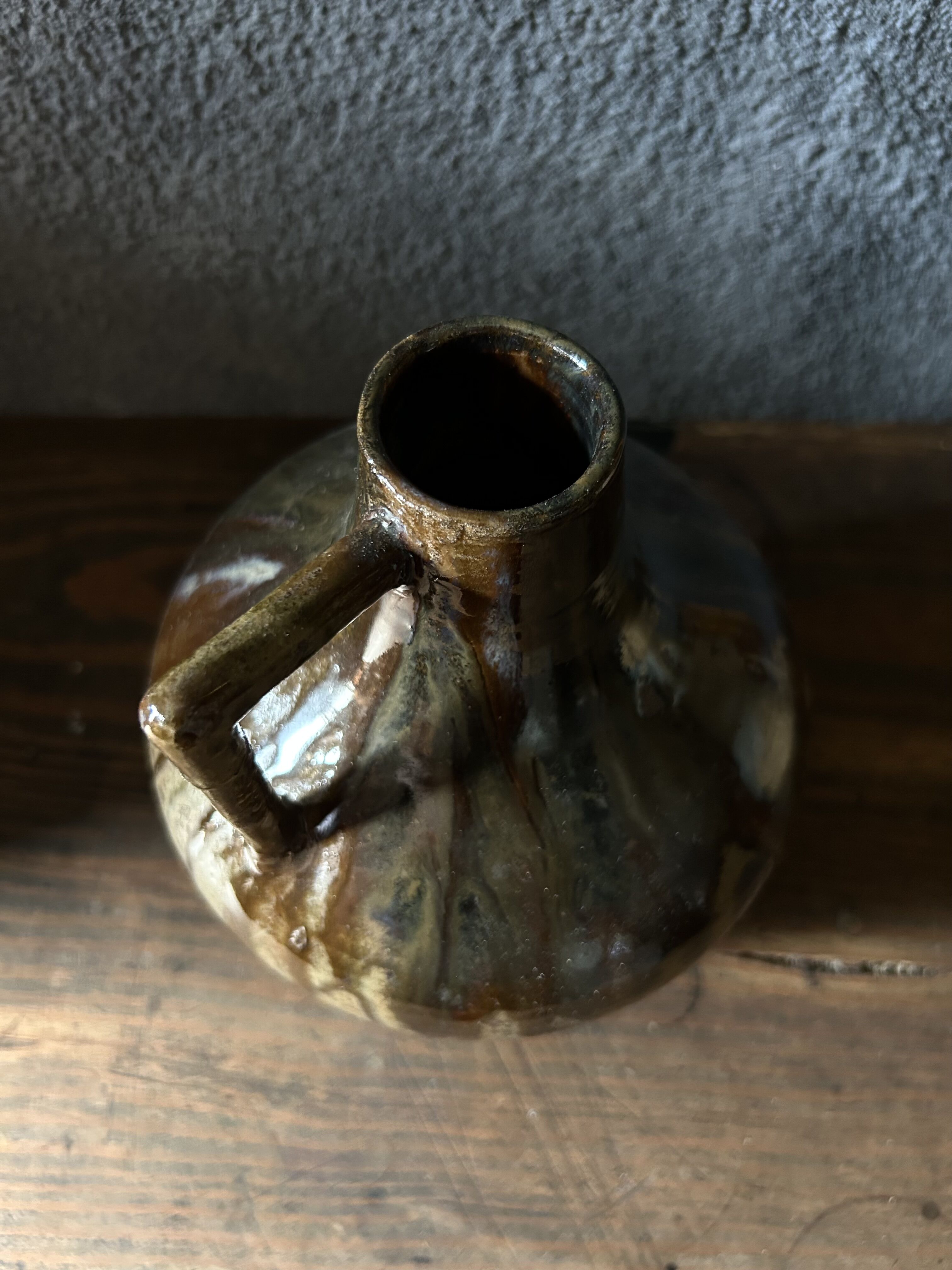 花器K5/耳付き/茶色/陶器/骨董 | 骨董・アンティークのオンライン
