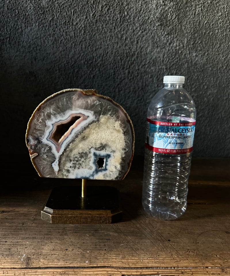 メノウ/ジオード/標本/グレー/縞模様/水晶 | 骨董・アンティークの