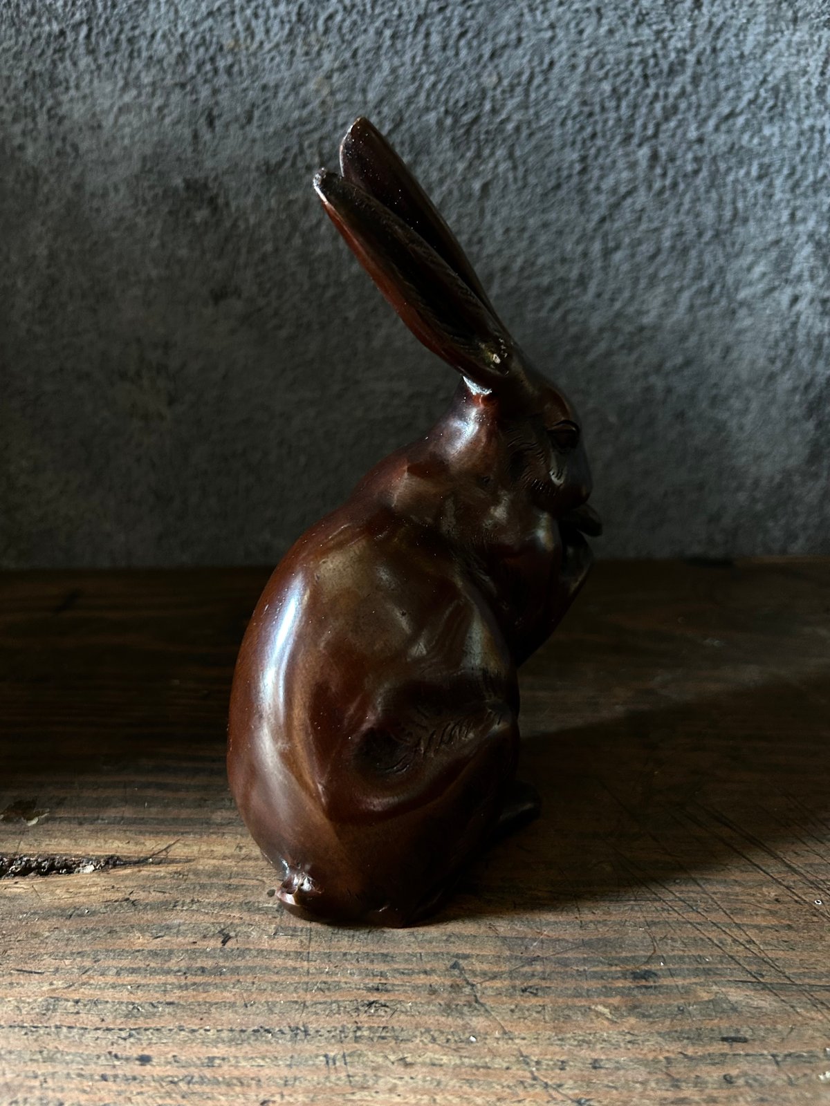 鋳物製のウサギ/小豆色/骨董 | 骨董・アンティークのオンライン