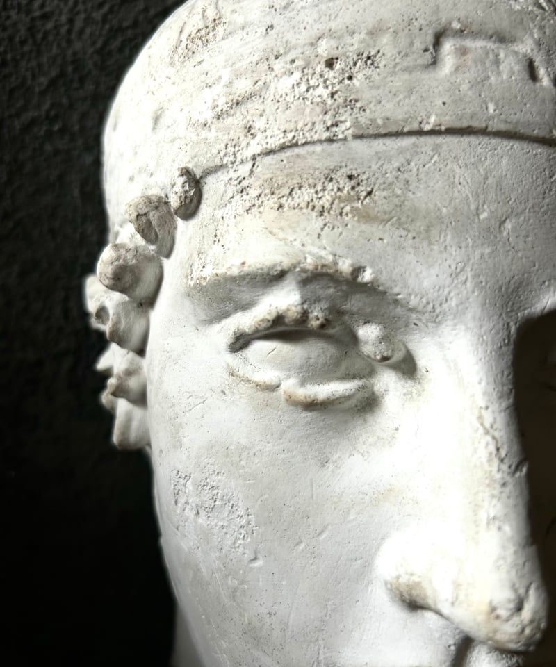 石膏像 / 男性 顔 / 古代ギリシャ風 / 壁掛け 彫刻 / アンティーク調